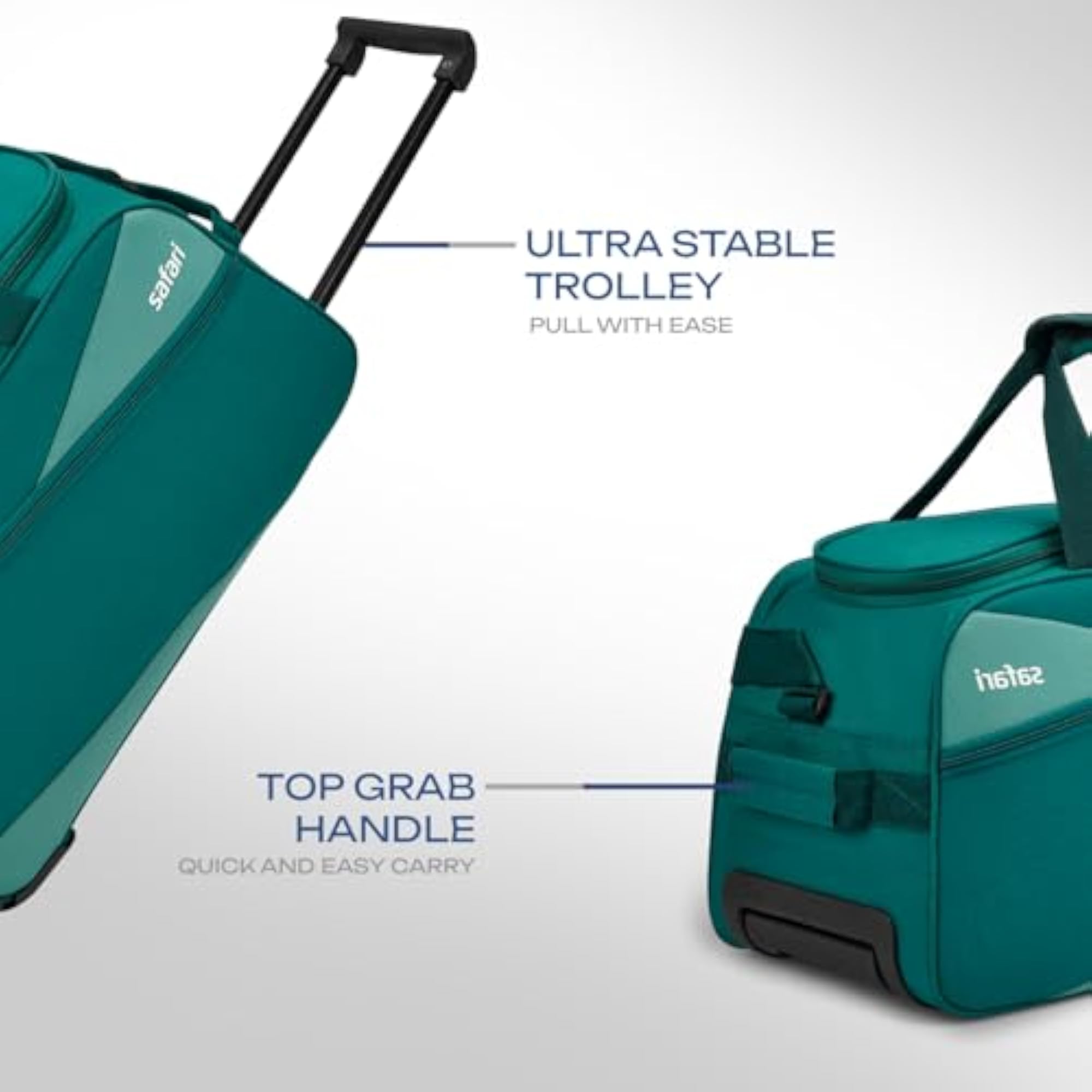Buzz Trolley Duffle Bag with 3 Years Warranty, Teal